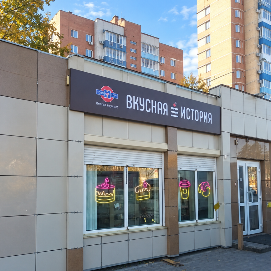 Новый фирменный кондитерский магазин «Вкусная история» по адресу ул. Краснореченская 191/1